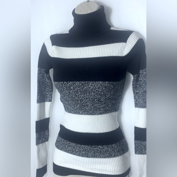 Brand New Beechers Brook Black and White Turtle neck Pullover Sweater - Picture 7 of 7
